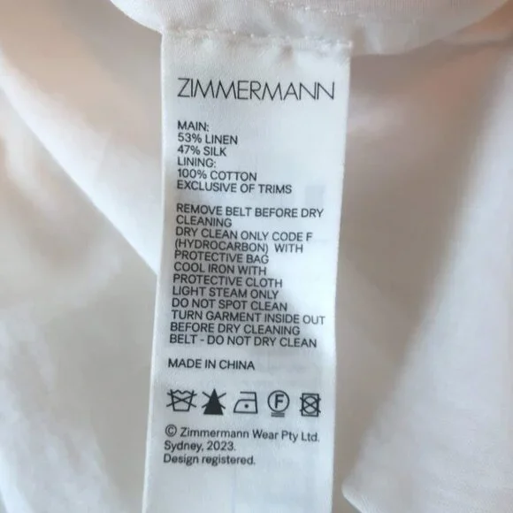 Zimmermann Tranquility Flip Puff Sleeve Mini Dress Cream Floral Print Size 0 - Picture 6 of 6